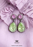 Wisteria Tendril Chandelier Earrings, Lavender Purple and Green Sage dangle Earrings, Bridesmaids Earrings, Light Green Purple Earrings