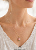 Coral Turquoise Crystal Necklace, Light Coral Embellished Swarovski Crystal Necklace, Orange Blue Necklace, Oval Coral Crystal Jewelry