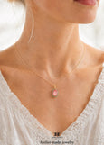 Coral Turquoise Crystal Necklace, Light Coral Embellished Swarovski Crystal Necklace, Orange Blue Necklace, Oval Coral Crystal Jewelry