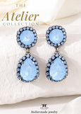Powder Blue Swarovski Crystal Earrings, Soft Blue Chandelier Crystal Earrings, Dusty Blue Drop Earrings, Something Blue Bridal Jewelry