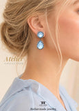 Powder Blue Swarovski Crystal Earrings, Soft Blue Chandelier Crystal Earrings, Dusty Blue Drop Earrings, Something Blue Bridal Jewelry