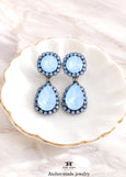 Powder Blue Swarovski Crystal Earrings, Soft Blue Chandelier Crystal Earrings, Dusty Blue Drop Earrings, Something Blue Bridal Jewelry