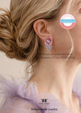 Purple Crystal Stud Bridal Earrings, Violet Purple Cluster Stud Earrings, Lavender Crystal Purple Earrings, Bridesmaids Iris Purple Jewelry