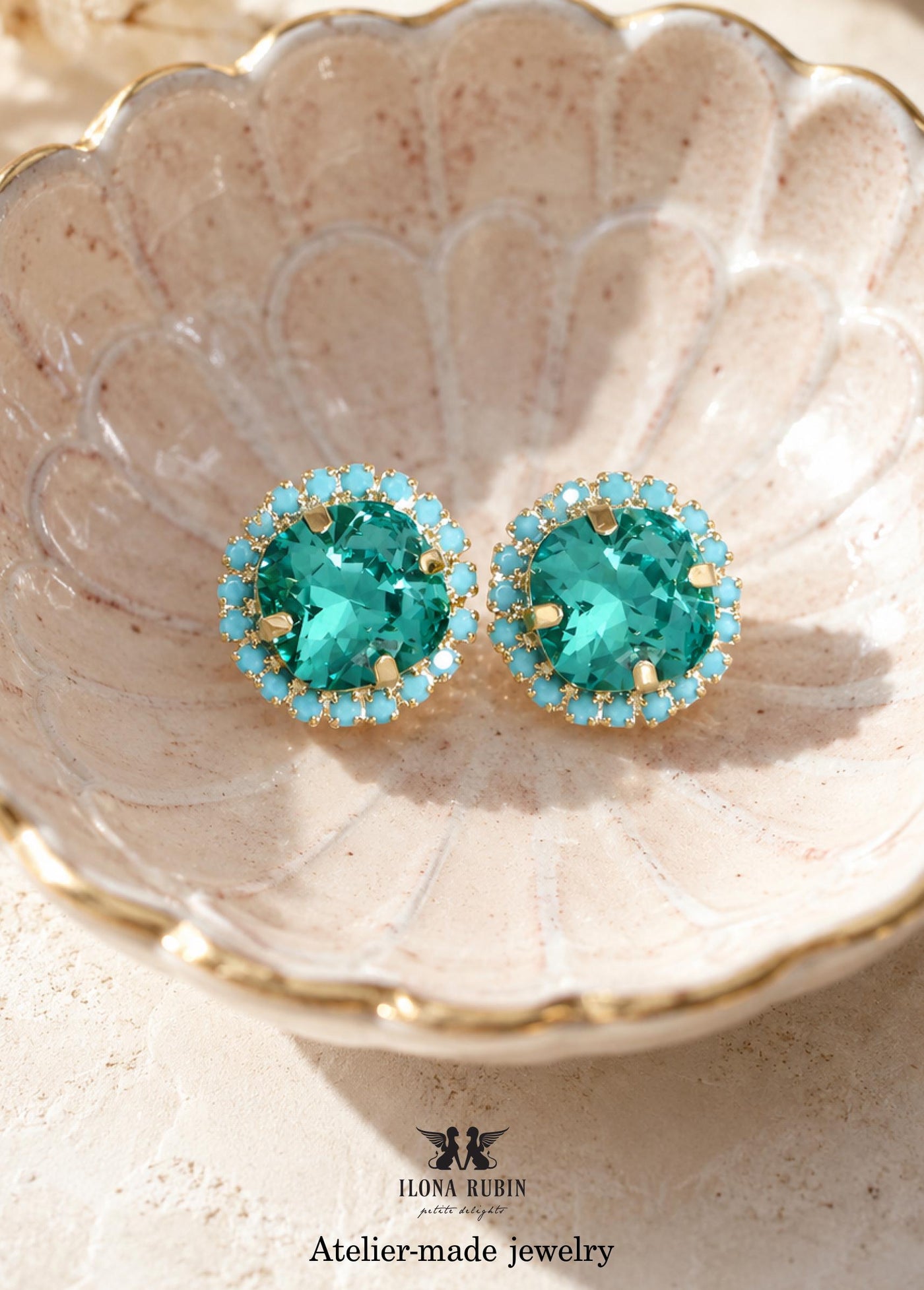 Caribbean Green Crystal Stud Earrings, Green Bridal Earrings, Green Bridesmaids Studs, Embellished Swarovski Crystals, Wedding Jewelry