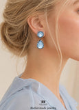 Powder Blue Swarovski Crystal Earrings, Soft Blue Chandelier Crystal Earrings, Dusty Blue Drop Earrings, Something Blue Bridal Jewelry