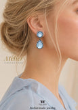 Powder Blue Swarovski Crystal Earrings, Soft Blue Chandelier Crystal Earrings, Dusty Blue Drop Earrings, Something Blue Bridal Jewelry