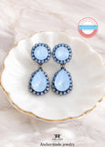 Powder Blue Swarovski Crystal Earrings, Soft Blue Chandelier Crystal Earrings, Dusty Blue Drop Earrings, Something Blue Bridal Jewelry