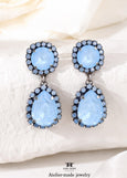 Powder Blue Swarovski Crystal Earrings, Soft Blue Chandelier Crystal Earrings, Dusty Blue Drop Earrings, Something Blue Bridal Jewelry