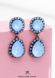 Powder Blue Swarovski Crystal Earrings, Soft Blue Chandelier Crystal Earrings, Dusty Blue Drop Earrings, Something Blue Bridal Jewelry