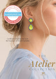 Yellow Neon Earrings, Powder Blue Electric Yellow Chandelier Swarovski Crystal Earrings, Yellow Blue Drop Earrings, Summer Earrings