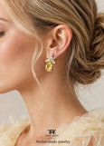 Jonquil Yellow Crystal Earrings, Bridal Light Yellow Earrings, Bridal Canary Yellow Earrings, Bridesmaids Yellow Earrings
