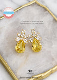 Jonquil Yellow Crystal Earrings, Bridal Light Yellow Earrings, Bridal Canary Yellow Earrings, Bridesmaids Yellow Earrings