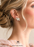 Bridal Crystal Stud Earrings, Bridal Climber Earrings, Bridal Wedding Jewelry, Bridesmaids Earrings Embellished Swarovski Crystals