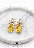 Jonquil Yellow Crystal Earrings, Bridal Light Yellow Earrings, Bridal Canary Yellow Earrings, Bridesmaids Yellow Earrings