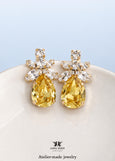 Jonquil Yellow Crystal Earrings, Bridal Light Yellow Earrings, Bridal Canary Yellow Earrings, Bridesmaids Yellow Earrings