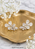 Bridal Crystal Stud Earrings, Bridal Climber Earrings, Bridal Wedding Jewelry, Bridesmaids Earrings Embellished Swarovski Crystals