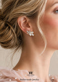 Bridal Crystal Stud Earrings, Bridal Climber Earrings, Bridal Wedding Jewelry, Bridesmaids Earrings Embellished Swarovski Crystals