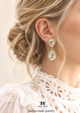 Champagne Chandelier Earrings, Bridal Champagne Drop Earrings, Light Yellow Wedding Earrings, Statement Bridal Gold Turquoise Earrings