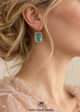 Light Blue Crystal Earrings, Bridal Aqua Blue Earrings, Wedding Something Blue Earrings, Victorian Style Blue Earrings, Powder Blue Earrings