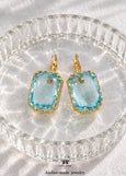 Light Blue Crystal Earrings, Bridal Aqua Blue Earrings, Wedding Something Blue Earrings, Victorian Style Blue Earrings, Powder Blue Earrings