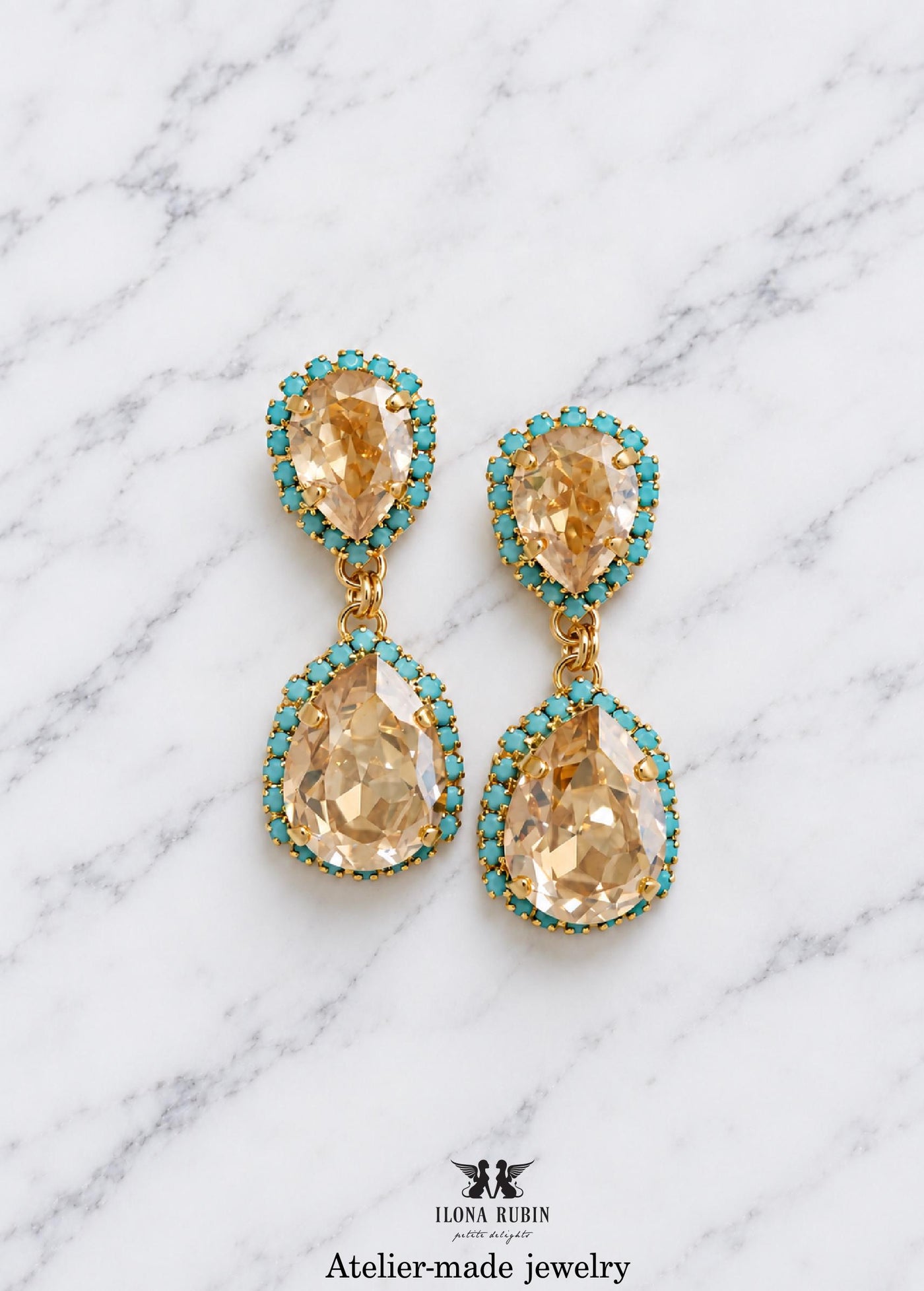 Champagne Chandelier Earrings, Bridal Champagne Drop Earrings, Light Yellow Wedding Earrings, Statement Bridal Gold Turquoise Earrings