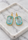 Light Blue Crystal Earrings, Bridal Aqua Blue Earrings, Wedding Something Blue Earrings, Victorian Style Blue Earrings, Powder Blue Earrings