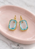 Light Blue Crystal Earrings, Bridal Aqua Blue Earrings, Wedding Something Blue Earrings, Victorian Style Blue Earrings, Powder Blue Earrings