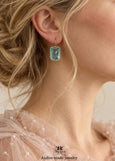 Light Blue Crystal Earrings, Bridal Aqua Blue Earrings, Wedding Something Blue Earrings, Victorian Style Blue Earrings, Powder Blue Earrings