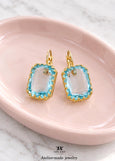 Light Blue Crystal Earrings, Bridal Aqua Blue Earrings, Wedding Something Blue Earrings, Victorian Style Blue Earrings, Powder Blue Earrings