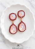 Light Pink Crystal Earrings, Powder Pink Chandelier Swarovski Crystal Earrings, Dusty Pink Drop Earrings, Dusty Light Rose Wedding Jewelry