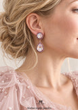 Light Pink Crystal Earrings, Powder Pink Chandelier Swarovski Crystal Earrings, Dusty Pink Drop Earrings, Dusty Light Rose Wedding Jewelry