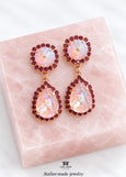 Light Pink Crystal Earrings, Powder Pink Chandelier Swarovski Crystal Earrings, Dusty Pink Drop Earrings, Dusty Light Rose Wedding Jewelry