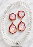 Light Pink Crystal Earrings, Powder Pink Chandelier Swarovski Crystal Earrings, Dusty Pink Drop Earrings, Dusty Light Rose Wedding Jewelry