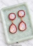 Light Pink Crystal Earrings, Powder Pink Chandelier Swarovski Crystal Earrings, Dusty Pink Drop Earrings, Dusty Light Rose Wedding Jewelry