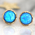 Opal Earrings,Opal stud earrings,Blue Stud earrings, Gold Opal earrings,Gift for woman,October birthstone,Dainty Opal earrings,Opal Studs