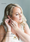 Amanda Bridal Hair Comb White Opal Clear Crystals