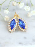 Marquize Sapphire Crystal Dangle Drop Earrings