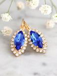 Marquize Sapphire Crystal Dangle Drop Earrings