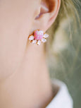 Amber Stud Earrings, Amber Crystal Earrings, Brown Crystal Earrings, Autumn Wedding Earrings, Smoked Topaz Studs, Bridesmaids Earrings