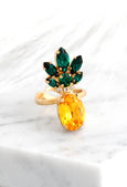 Fruit Collection Pineapple Crystal Swarovski Cocktail Ring