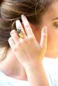 Fruit Collection Pineapple Crystal Swarovski Cocktail Ring