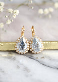 Dusty Blue Drop Earrings, Light Blue Bridal Earrings