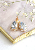 Dusty Blue Drop Earrings, Light Blue Bridal Earrings