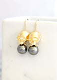 Skull Earrings, Gothic Bride Earrings, Skull Drop Earrings
