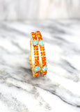 Oversized Orange Earrings, Burnt Orange Crystal Earrings