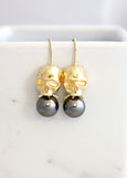Skull Earrings, Gothic Bride Earrings, Skull Drop Earrings