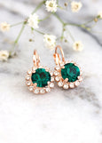 Emerald Drop Earrings, Bridal Emerald Earrings, Gift For Her