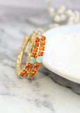 Oversized Orange Earrings, Burnt Orange Crystal Earrings