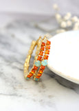 Oversized Orange Earrings, Burnt Orange Crystal Earrings