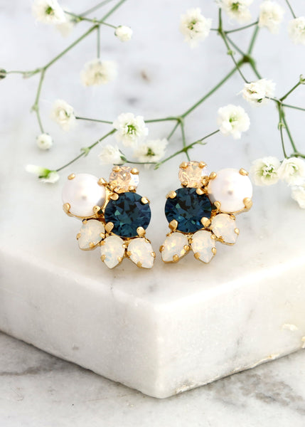 navy blue dress earrings Bridal White Pearl – Petite Delights By Ilona Rubin Please select your choice Color:Spearmint Classic Off-the-Shoulder A-Line Wedding metal_type: Stainless Steel